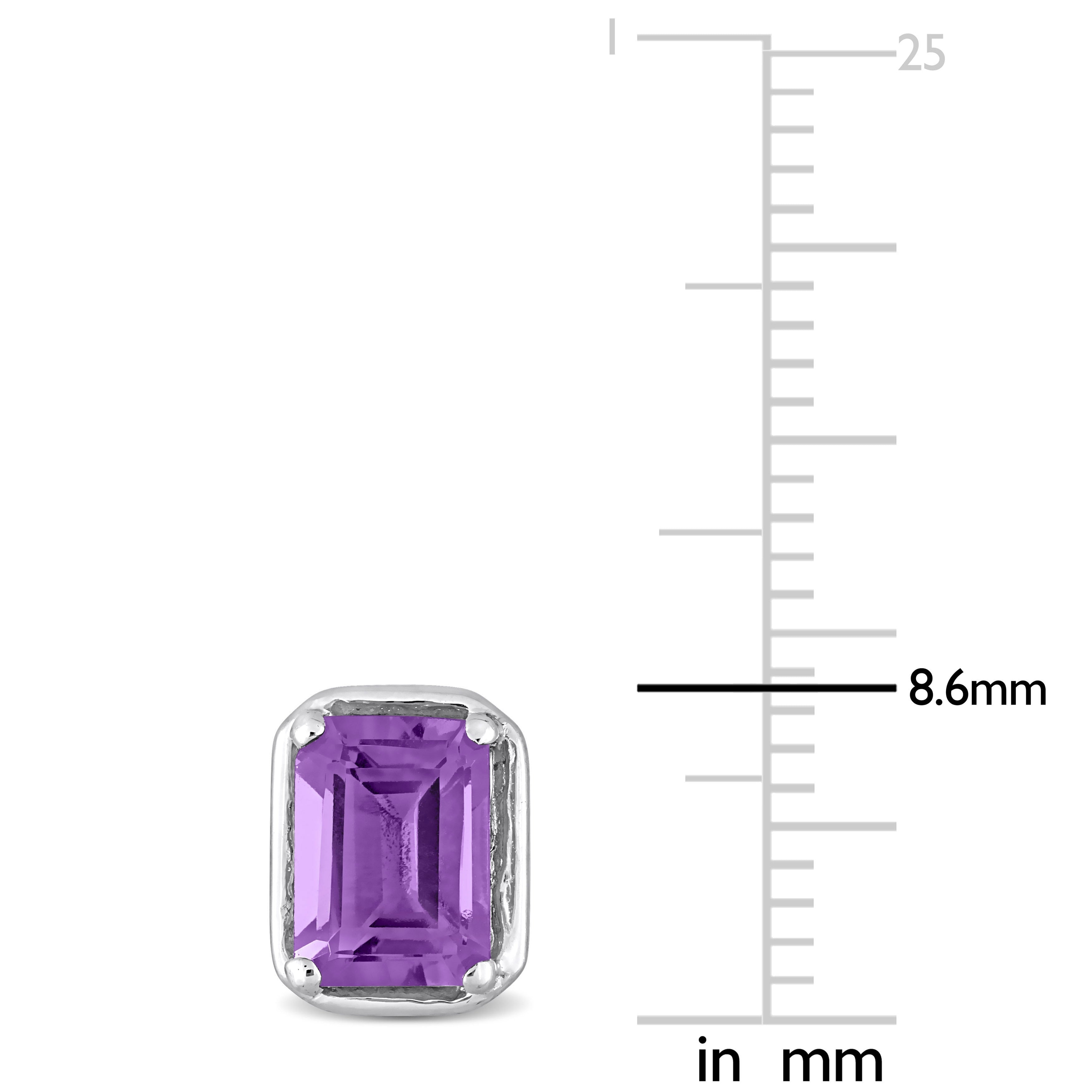 2 CT TGW Amethyst Fashion Post Earrings Silver