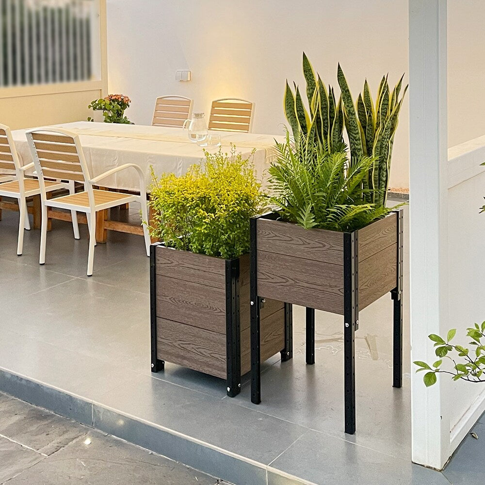 2 Corner Planter Bundle Brown