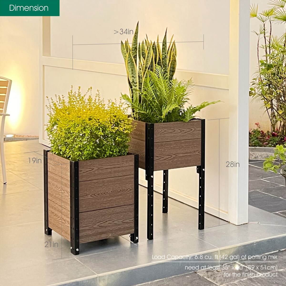 2 Corner Planter Bundle Brown