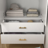 2 Door 2 Drawers, White Armoires, Wardrobe Cabinet, Suitable for Wardrobes in Bedrooms, Offices
