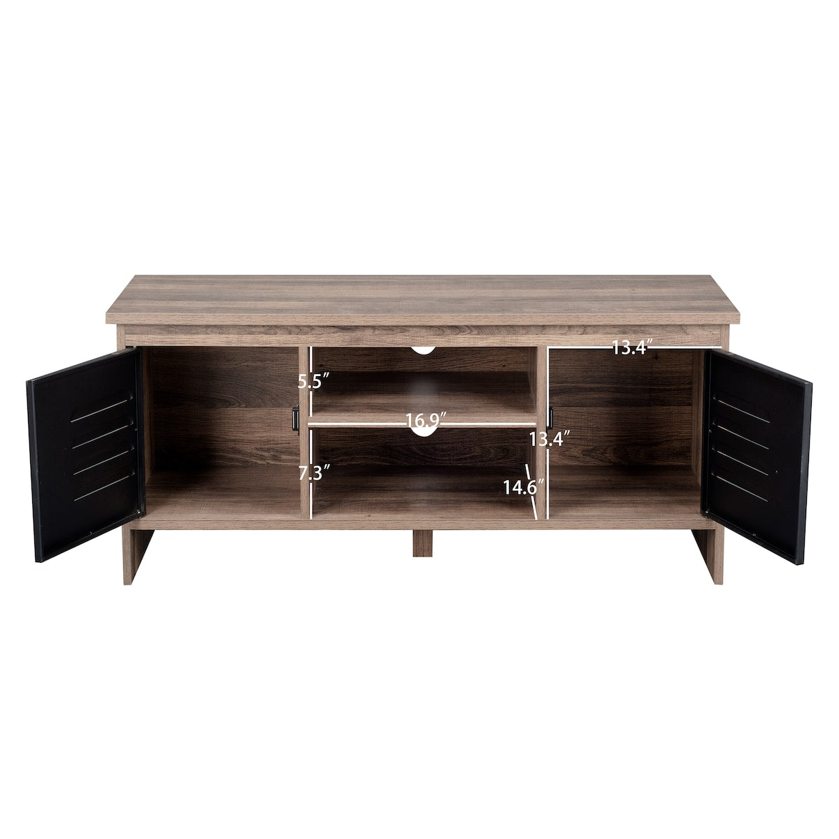 2 Door TV stand for TVs up to 50 Inch Living Room Storage Cabinet Doors and Shelves Home Entertainment Center