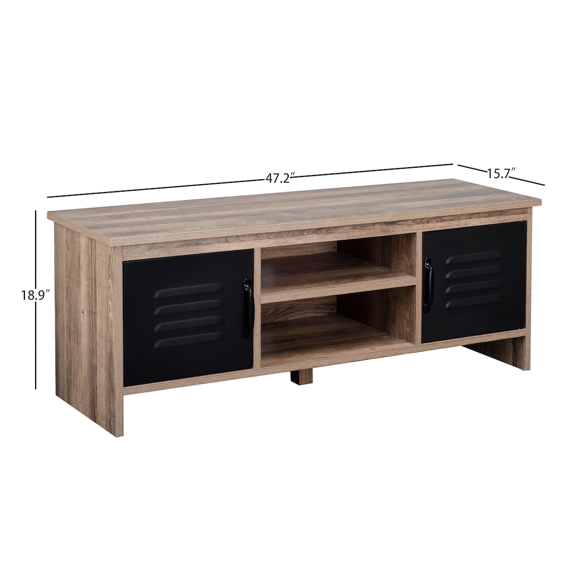 2 Door TV stand for TVs up to 50 Inch Living Room Storage Cabinet Doors and Shelves Home Entertainment Center