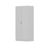 2-Door Wardrobe Armoires Freestanding Bedroom Armoire with Hanging Rod