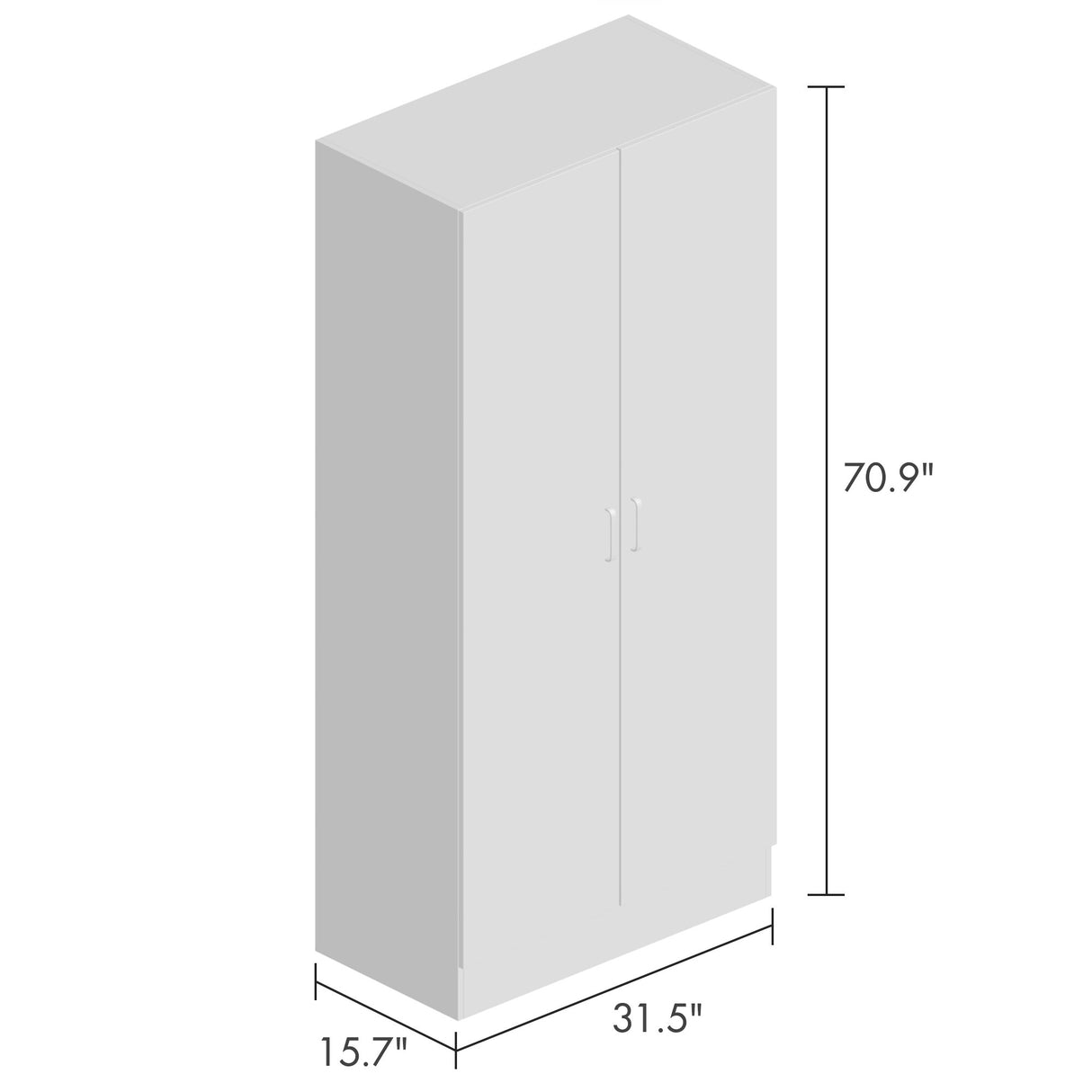 2-Door Wardrobe Armoires Freestanding Bedroom Armoire with Hanging Rod