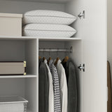 2-Door Wardrobe Armoires Freestanding Bedroom Armoire with Hanging Rod