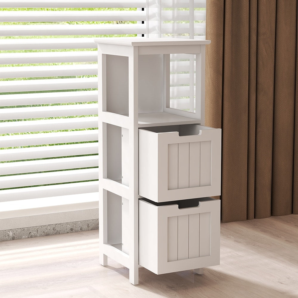 2-Drawer Bathroom Floor Cabinet, Storage Organizer Rack Stand