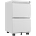 2 Drawer File Cabinet with Lock, Metal Under Desk Rolling Filing Cabinet