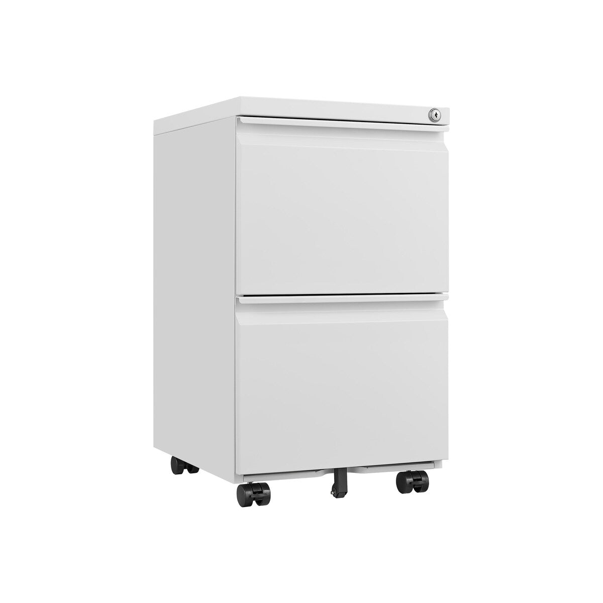 2 Drawer File Cabinet with Lock, Metal Under Desk Rolling Filing Cabinet