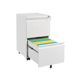 2 Drawer File Cabinet with Lock, Metal Under Desk Rolling Filing Cabinet