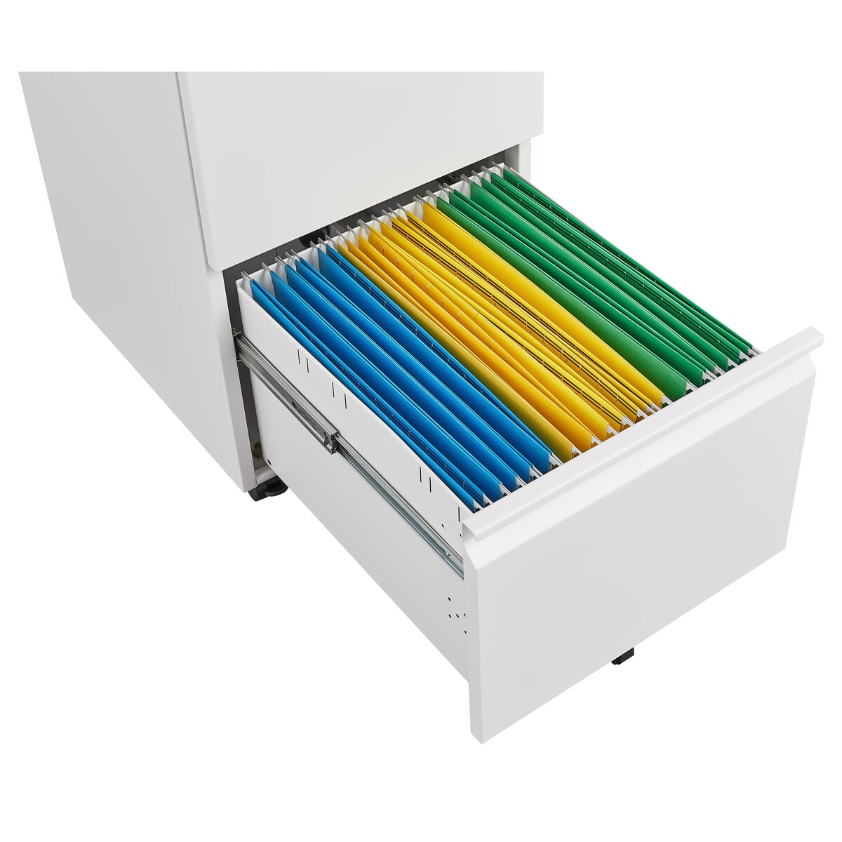 2 Drawer File Cabinet with Lock, Metal Under Desk Rolling Filing Cabinet