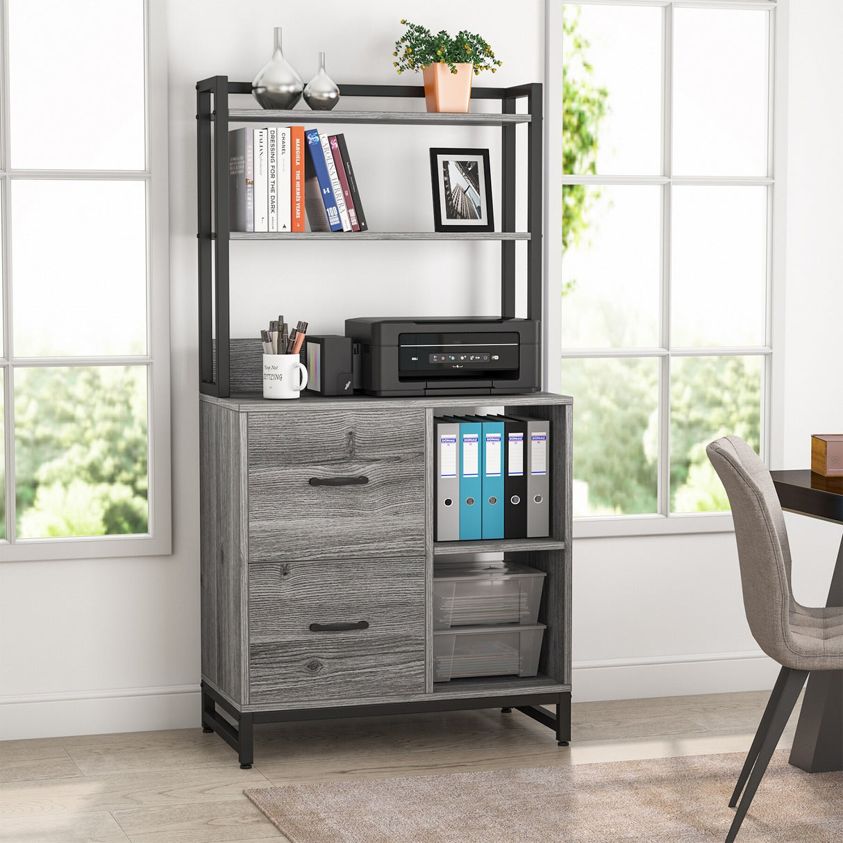 2 Drawer File Cabinet, Vertical Filing Cabinet for Home Office
