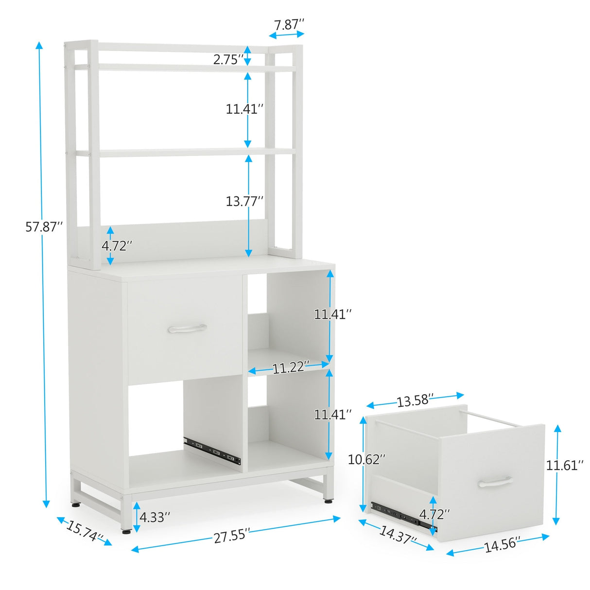 2 Drawer File Cabinet, Vertical Filing Cabinet for Home Office