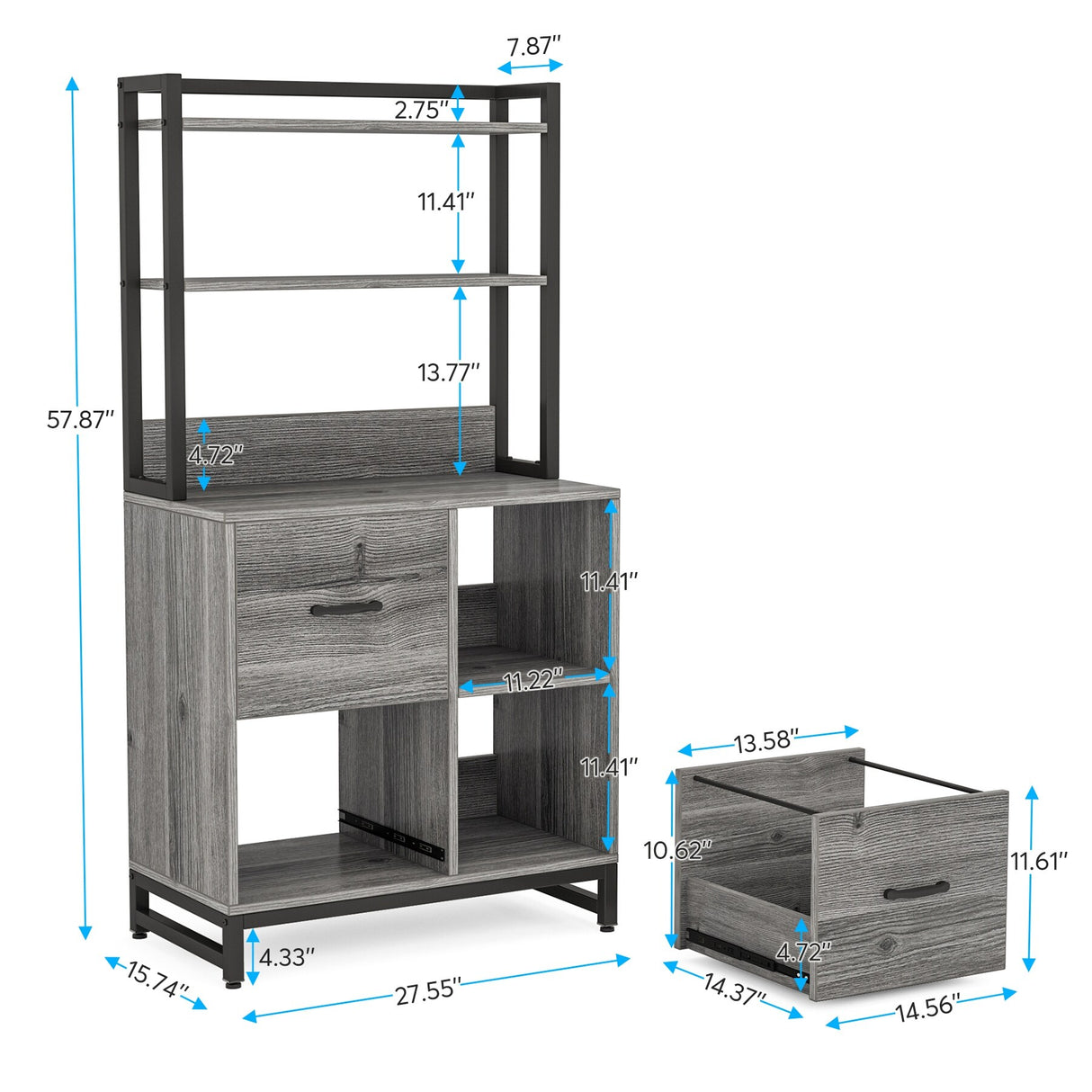 2 Drawer File Cabinet, Vertical Filing Cabinet for Home Office