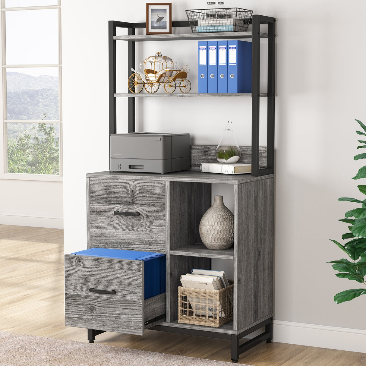 2 Drawer File Cabinet, Vertical Filing Cabinet for Home Office