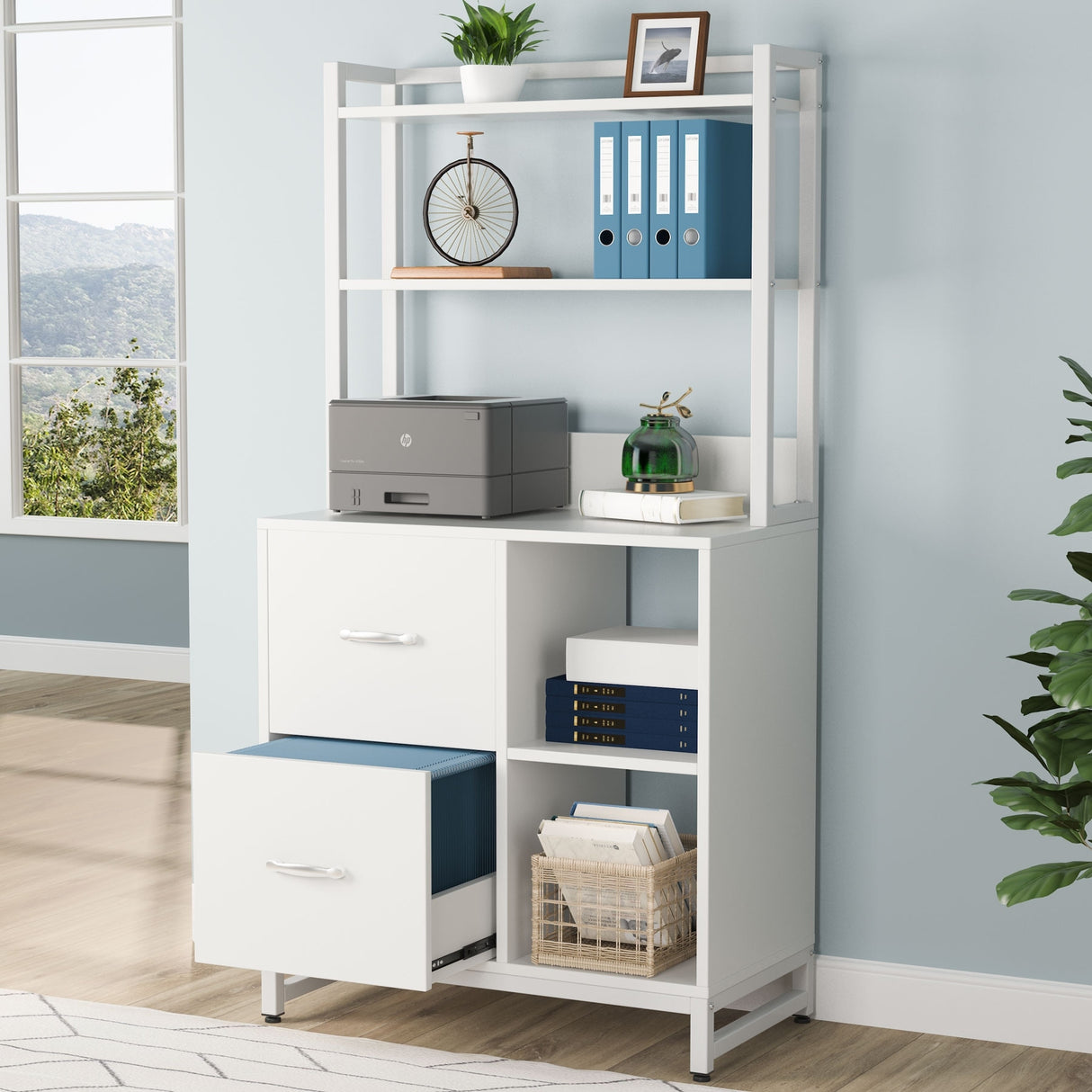 2 Drawer File Cabinet, Vertical Filing Cabinet for Home Office