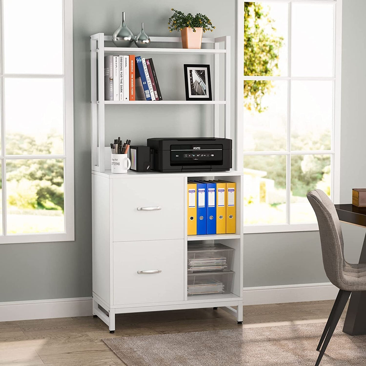 2 Drawer File Cabinet, Vertical Filing Cabinet for Home Office