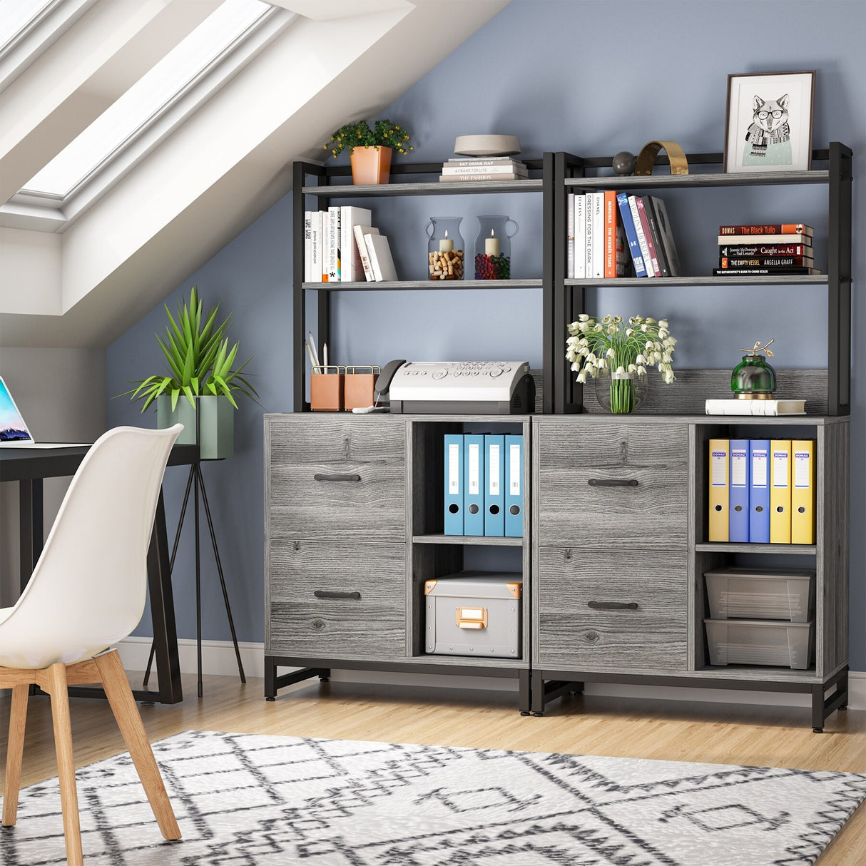 2 Drawer File Cabinet, Vertical Filing Cabinet for Home Office