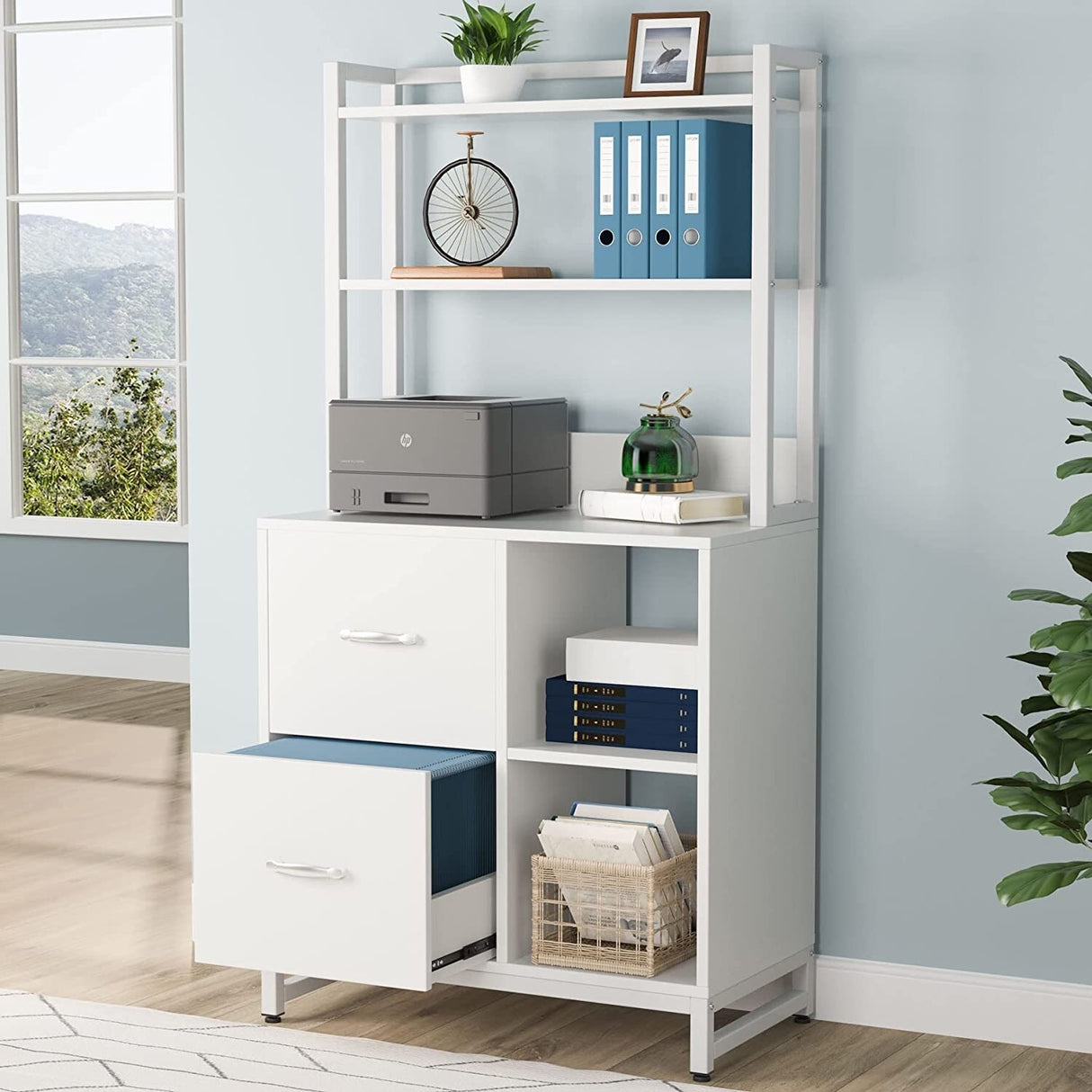 2 Drawer File Cabinet, Vertical Filing Cabinet for Home Office