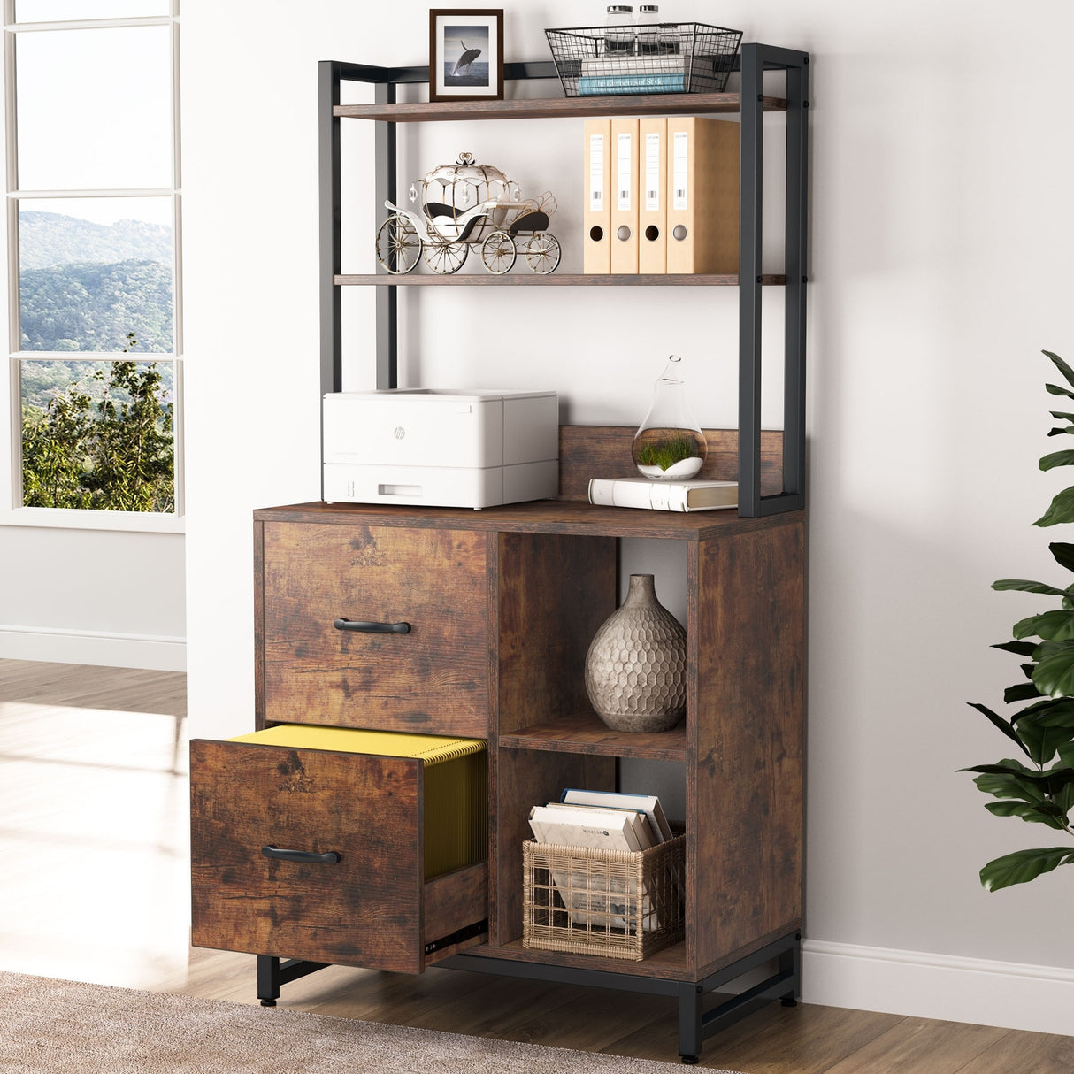 2 Drawer File Cabinet, Vertical Filing Cabinet for Home Office