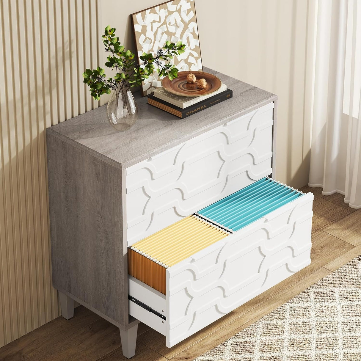 2-Drawer Lateral File Cabinet, Filing Cabinet for Home Office