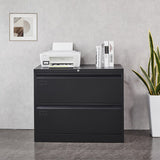 2 Drawer Lateral Filing Cabinet for Legal/Letter A4 Size, Large Deep Drawers Locked by Keys