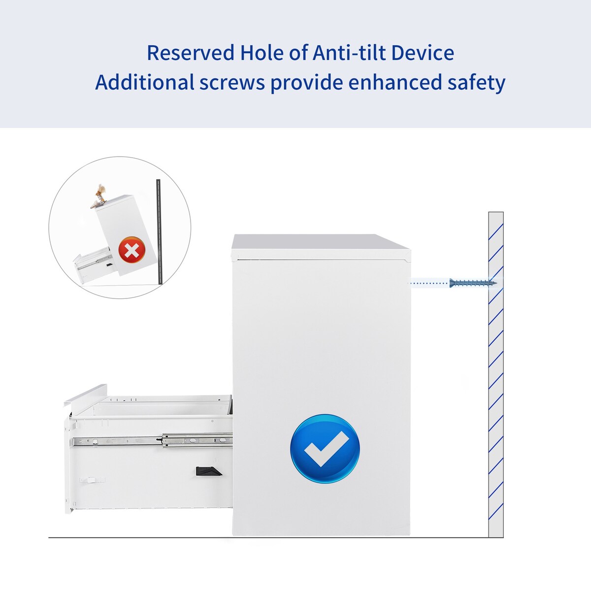 2 Drawer Lateral Filing Cabinet for Legal/Letter A4 Size, Large Deep Drawers Locked by Keys