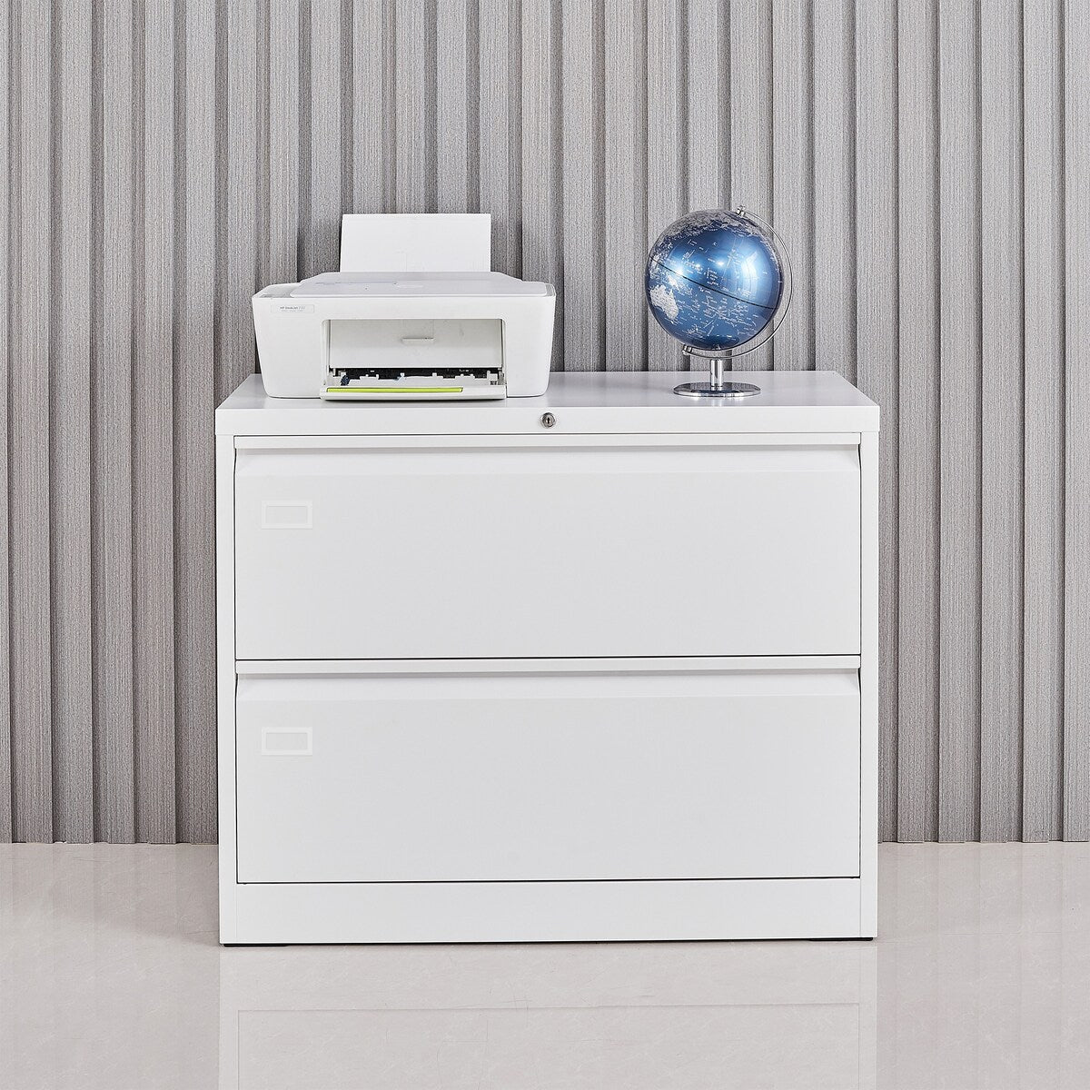 2 Drawer Lateral Filing Cabinet for Legal/Letter A4 Size, Large Deep Drawers Locked by Keys