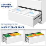 2 Drawer Lateral Filing Cabinet for Legal/Letter A4 Size, Large Deep Drawers Locked by Keys