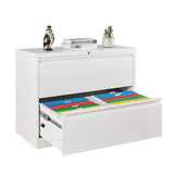 2 Drawer Lateral Filing Cabinet for Legal/Letter A4 Size, Large Deep Drawers Locked by Keys