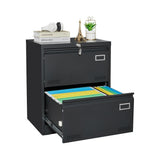 2 Drawer Metal Lateral File Cabinet with Lock