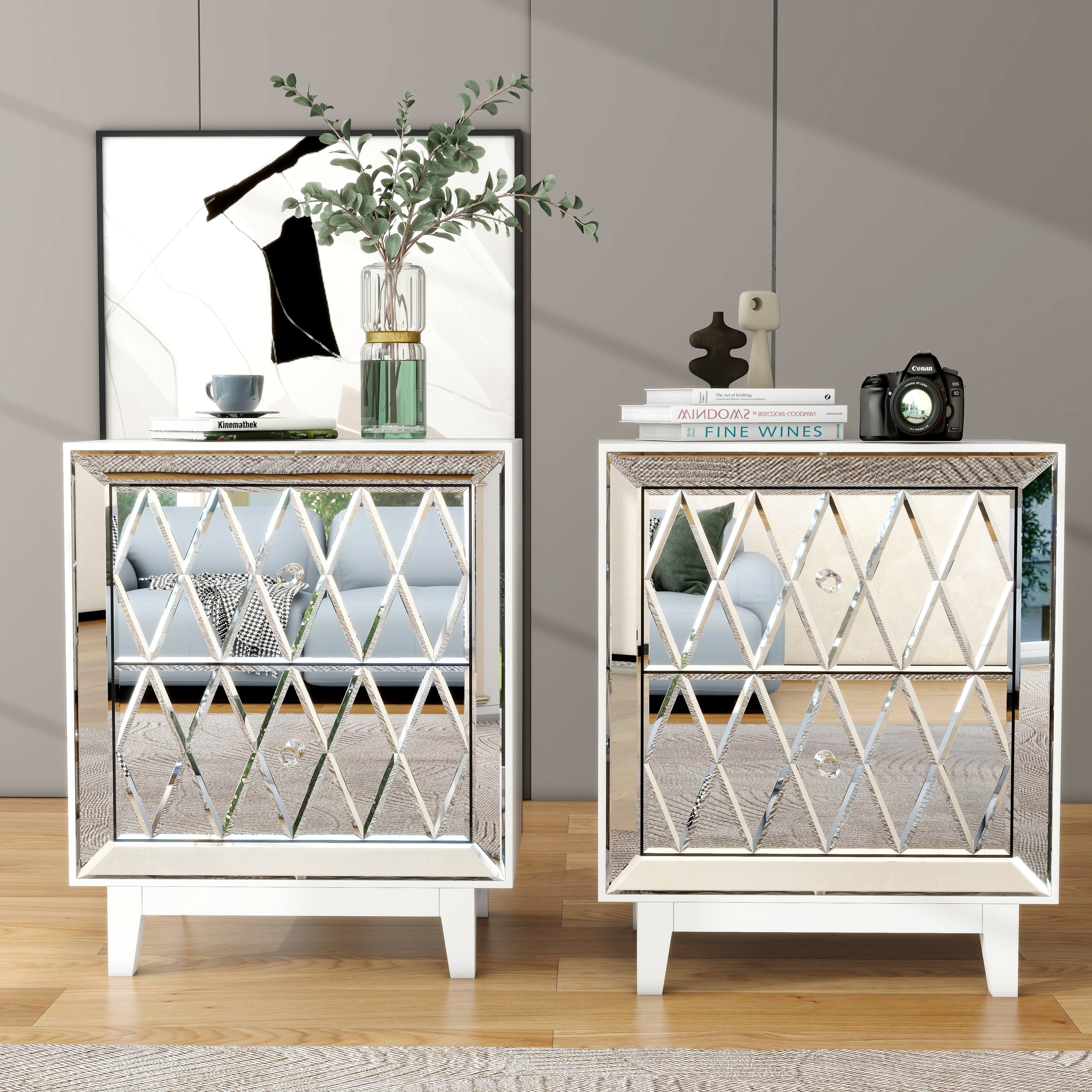 【当店一番人気】 2-Drawer-Mirrored- 服、靴