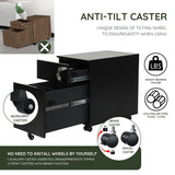 2 Drawer Mobile File Cabinet with Lock Metal Filing Cabinet for Legal/Letter/A4/F4 Size