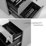2 Drawer Mobile File Cabinet with Lock Metal Filing Cabinet for Legal/Letter/A4/F4 Size