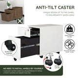 2 Drawer Mobile File Cabinet with Lock Metal Filing Cabinet for Legal/Letter/A4/F4 Size