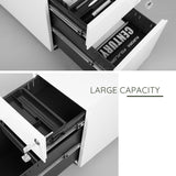 2 Drawer Mobile File Cabinet with Lock Metal Filing Cabinet for Legal/Letter/A4/F4 Size