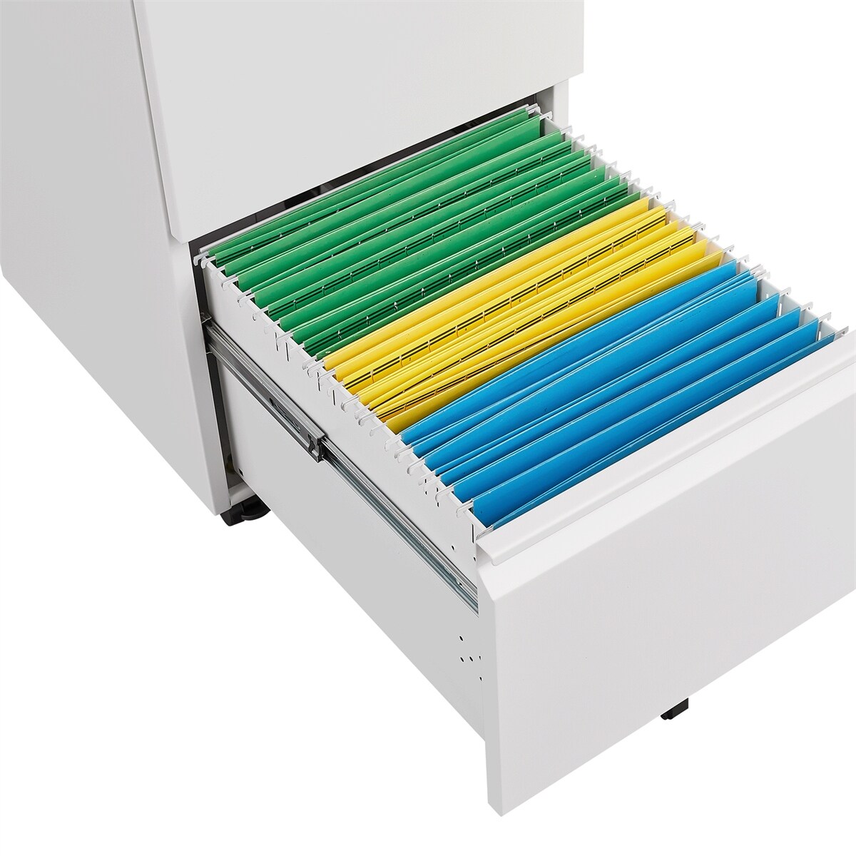 2 Drawer Mobile Filing Cabinet with Lock, Letter/Legal/A4 Size