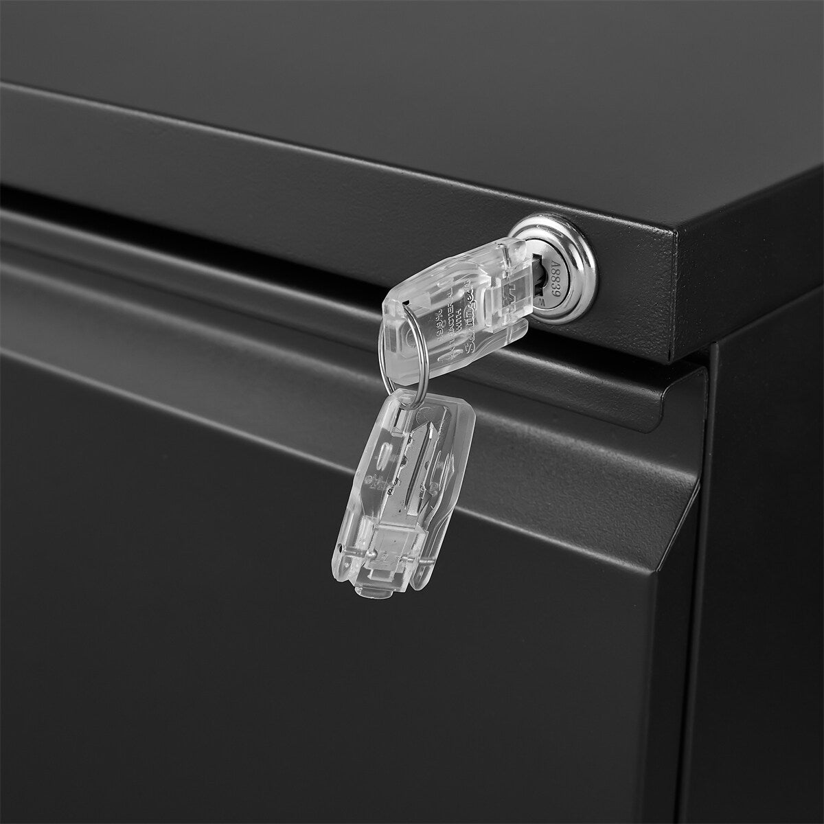 2 Drawer Mobile Filing Cabinet with Lock, Letter/Legal/A4 Size