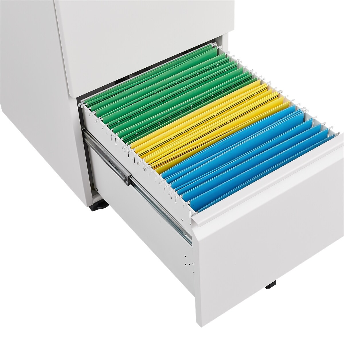 2 Drawer Mobile Filing Cabinet with Lock, Letter/Legal/A4 Size