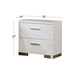 2 Drawer Nightstand in White