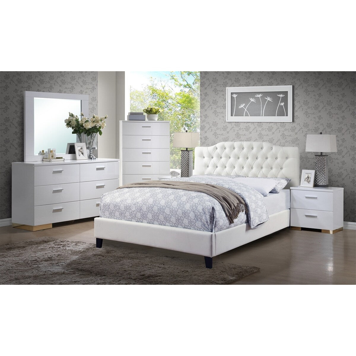 2 Drawer Nightstand in White