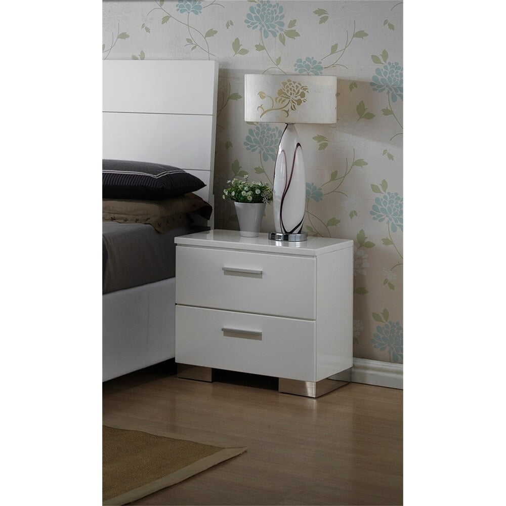 2 Drawer Nightstand in White