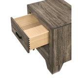 2-Drawer Nightstand with Metal Hardware Rustic Bedroom Furniture