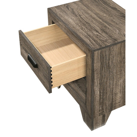 2-Drawer Nightstand with Metal Hardware Rustic Bedroom Furniture