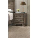 2-Drawer Nightstand with Metal Hardware Rustic Bedroom Furniture
