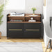 2 Drawer Rolling Filing Cabinets Wood Lateral File Cabinet for Letter, Printer Stand with Wheels Storage Shelf for Home Office