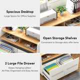 2 Drawer Rolling Filing Cabinets Wood Lateral File Cabinet for Letter, Printer Stand with Wheels Storage Shelf for Home Office