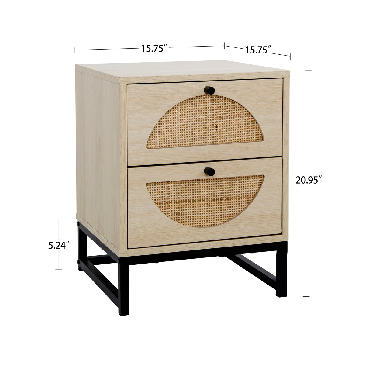 2 Drawer side table, Nightstand Side Table Bedroom Storage Drawer Bedside End Table