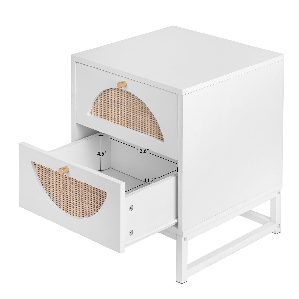 2 Drawer side table, Nightstand Side Table Bedroom Storage Drawer Bedside End Table