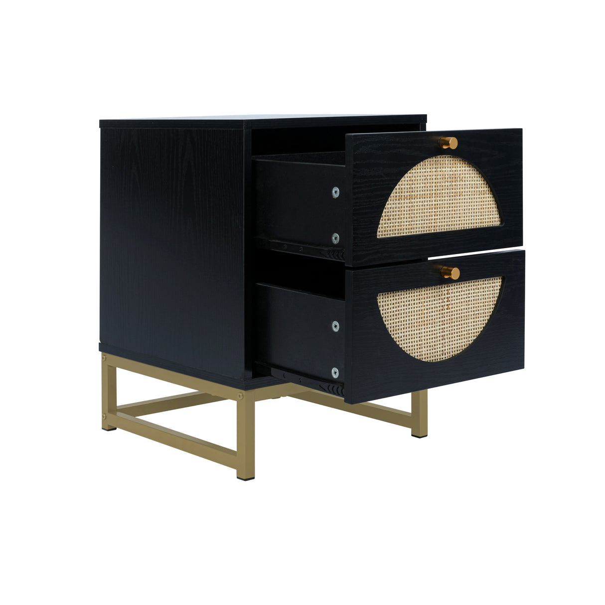 2 Drawer side table, Nightstand Side Table Bedroom Storage Drawer Bedside End Table