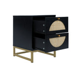 2 Drawer side table, Nightstand Side Table Bedroom Storage Drawer Bedside End Table